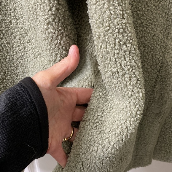 Joie Sherpa fleece jacket sage green size medium - Picture 3 of 6